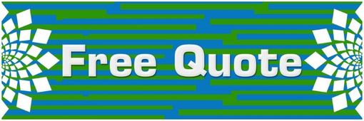 A blue and green banner with the words `` free quote '' written on it.