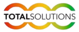 Logo of "TOTAL SOLUTIONS" with three interconnected crescent shapes colored orange, yellow, and green.