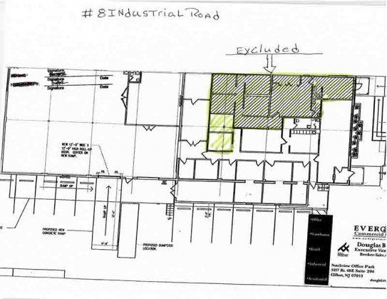 Floor Plan Of Office Warehouse With Yard — Clifton, NJ — Evergreen Commercial Real Estate Brokers Inc