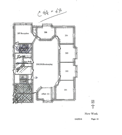Floor plan of a building with several rooms labeled, including 