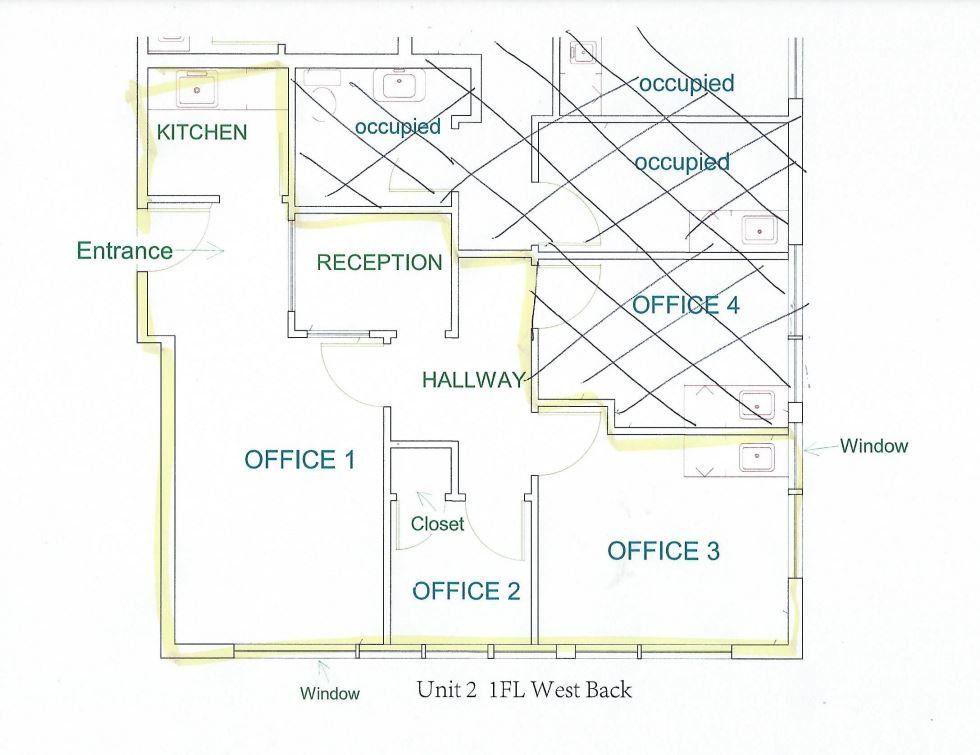 Office Space For Lease Floor Plan  — Clifton, NJ — Evergreen Commercial Real Estate Brokers Inc