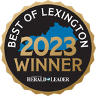 A badge that says best of lexington 2023 winner