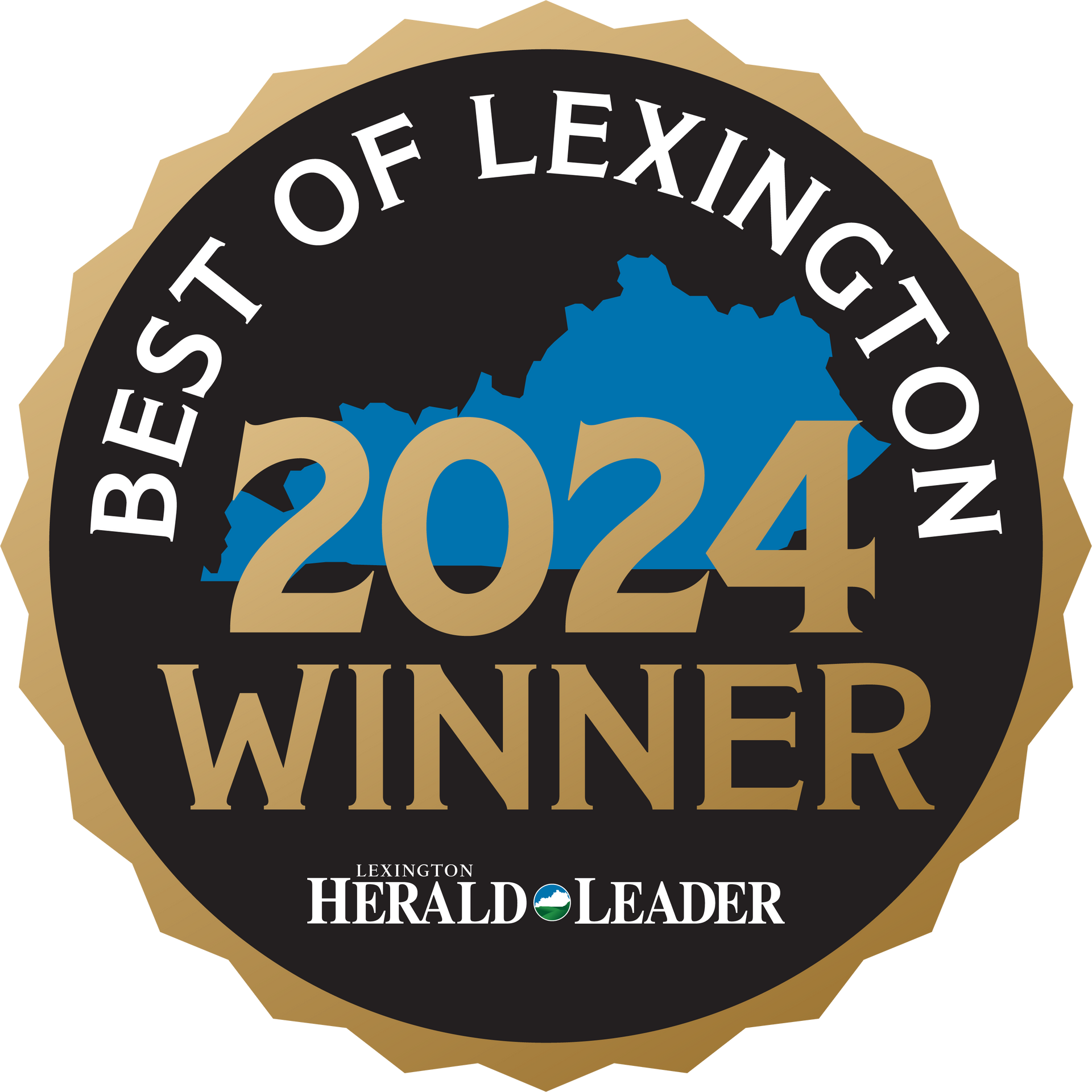 A badge that says best of lexington 2024 winner