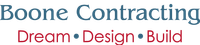 A logo for boone contracting dream design build