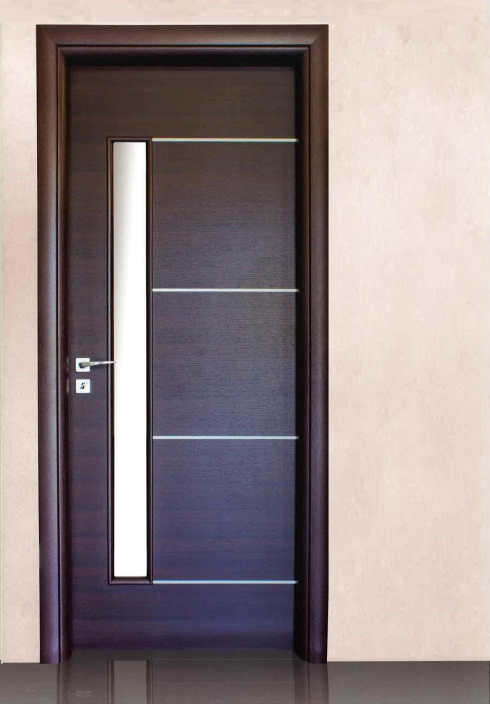 Porta in laminato con inserto in vetro