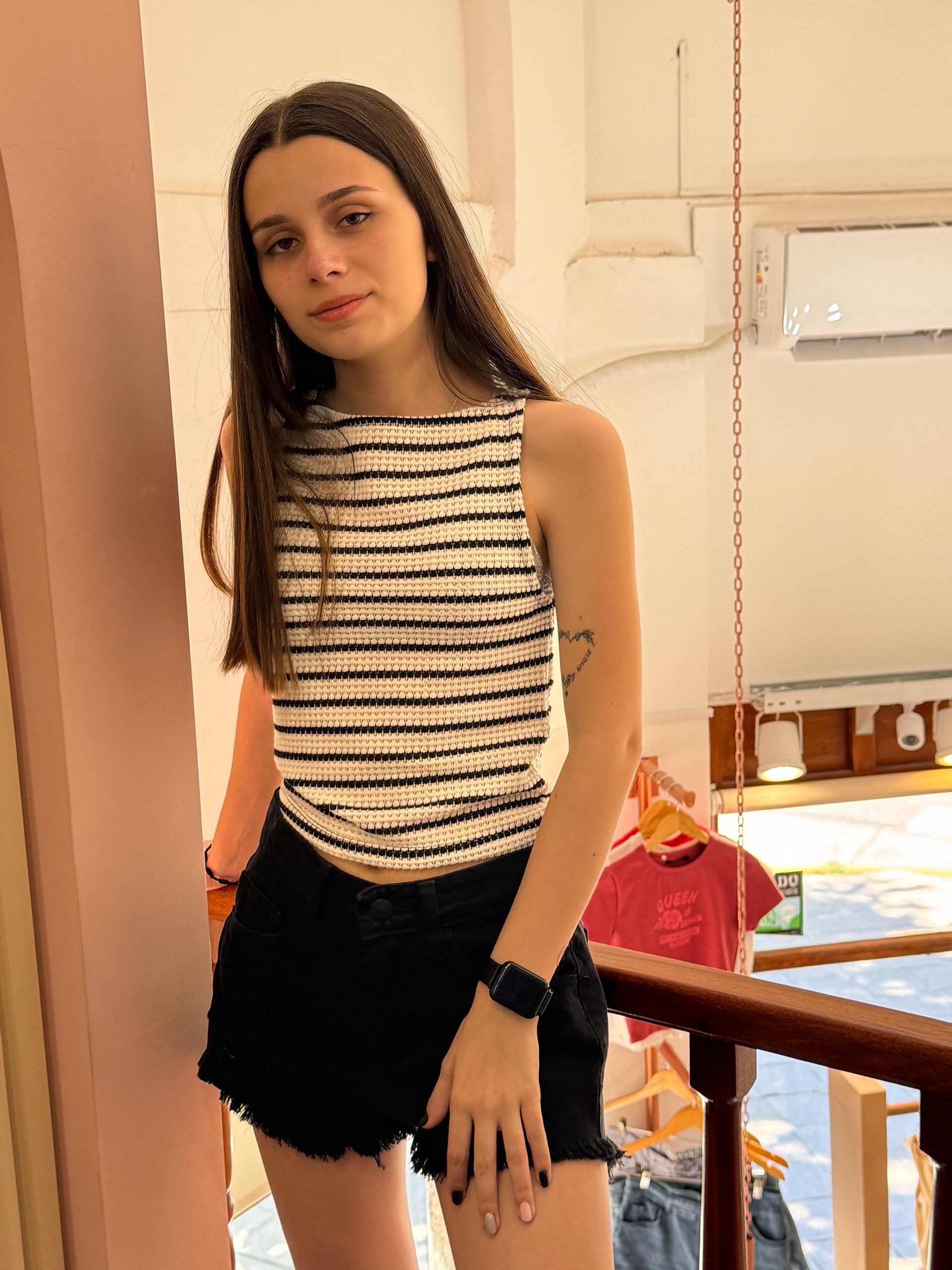 Remera tejida a Rayas