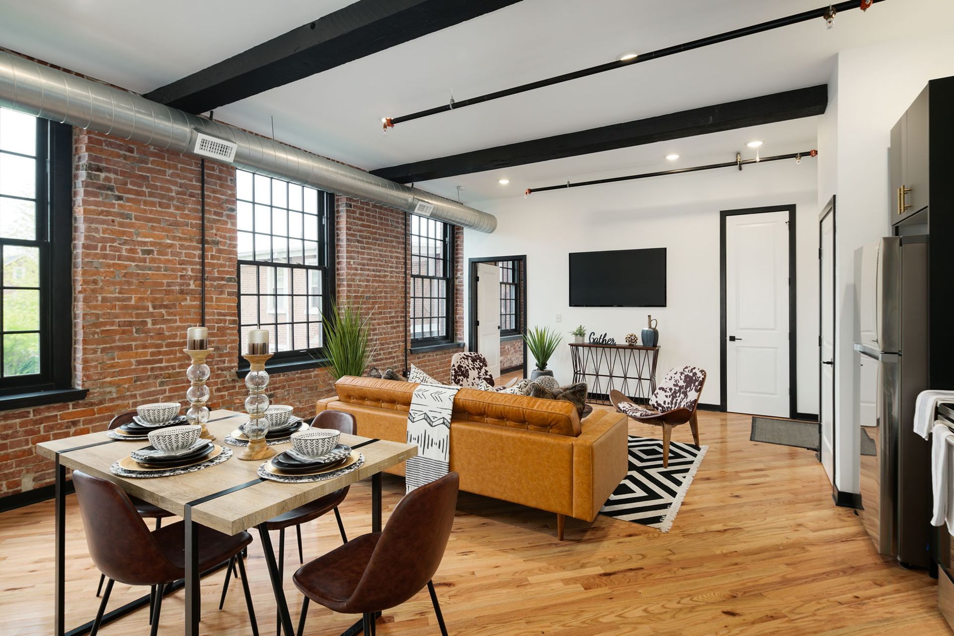 Interior Photo of Walnut Mills Lofts Furnished Living Room