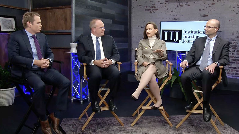 Institutional Investor Journal filming in event production studio in NYC