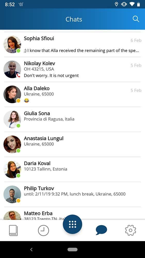 A screenshot of a chat app on a cell phone.