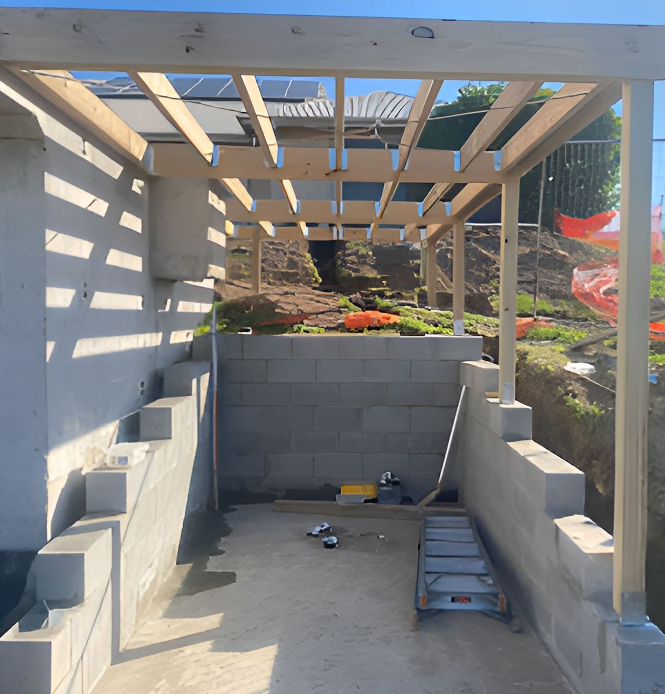 A Wooden Structure is Being Built on the Side of a Building — East Maitland Building In Newcastle, NSW