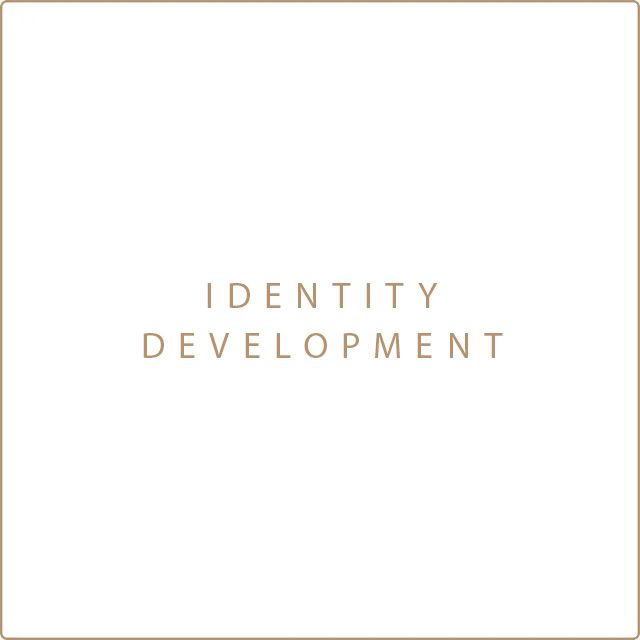 A logo for identity development is shown on a white background.