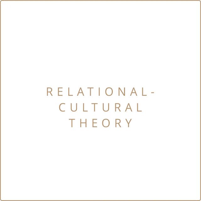 A white square with the words relational cultural theory written on it.