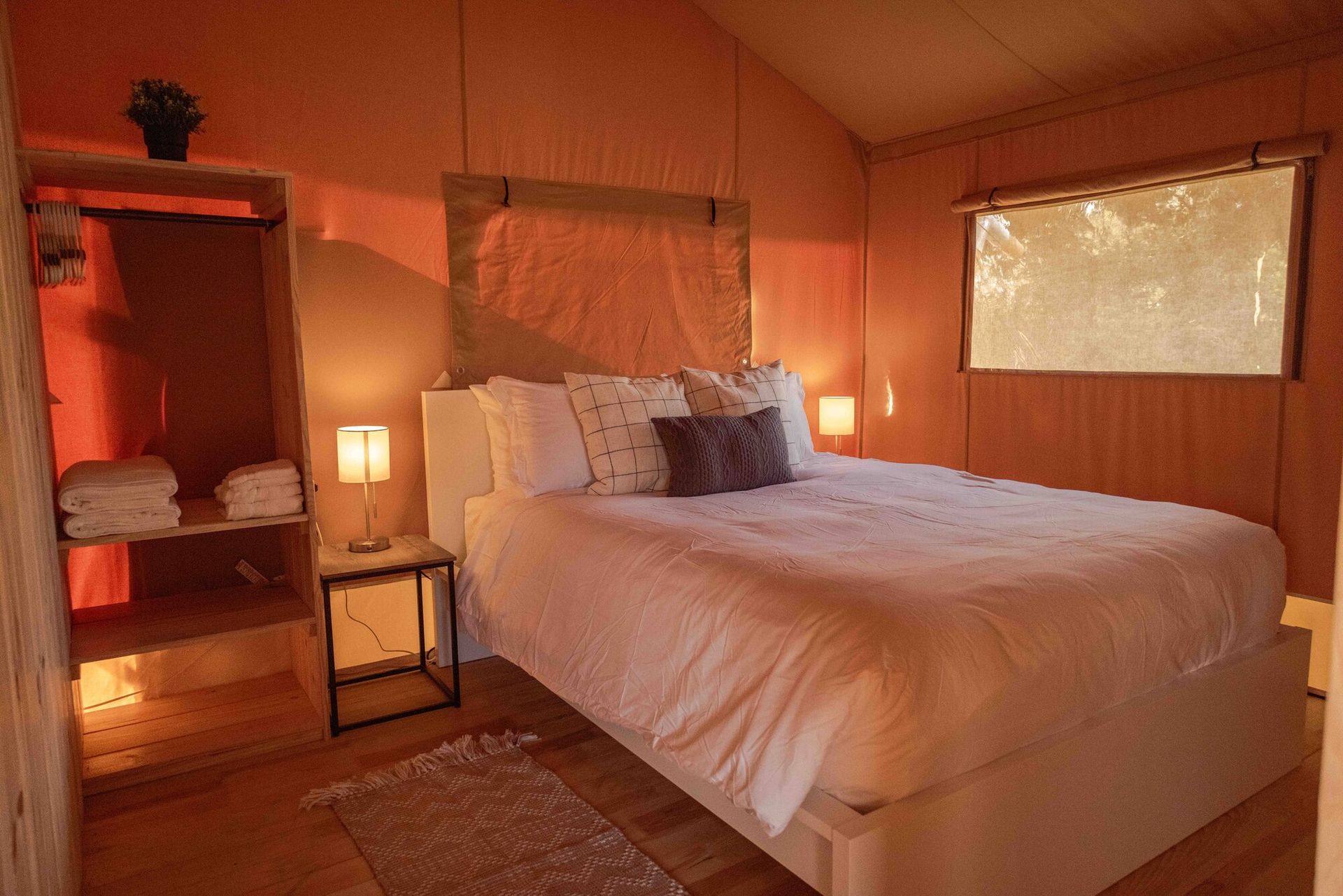 There is a large bed in the middle of the room.