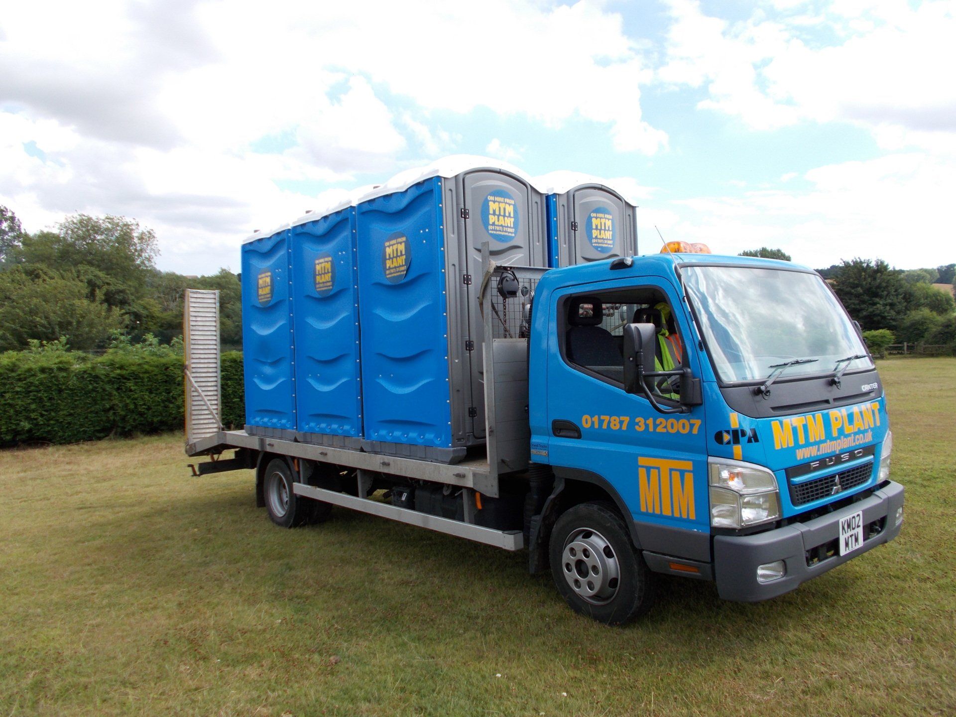 Mobile toilets on a truck