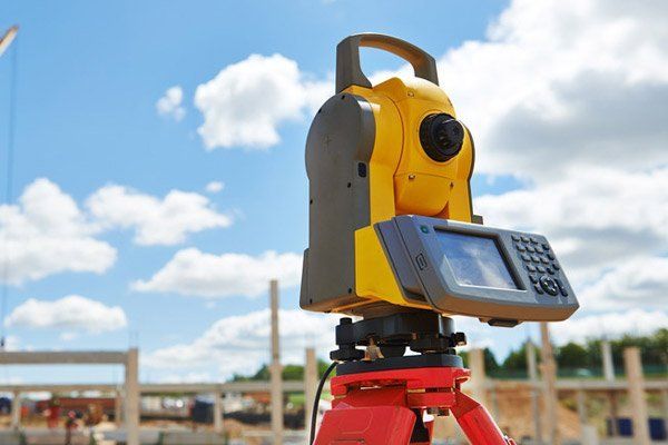 A laser level in use