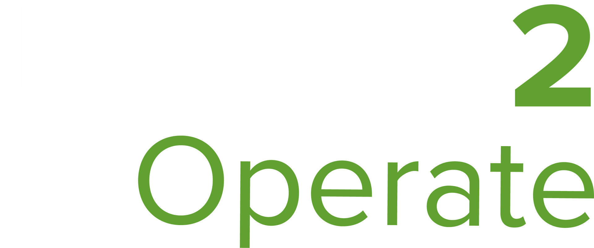 The word operate is written in green on a white background.