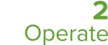 The word operate is written in green on a white background.