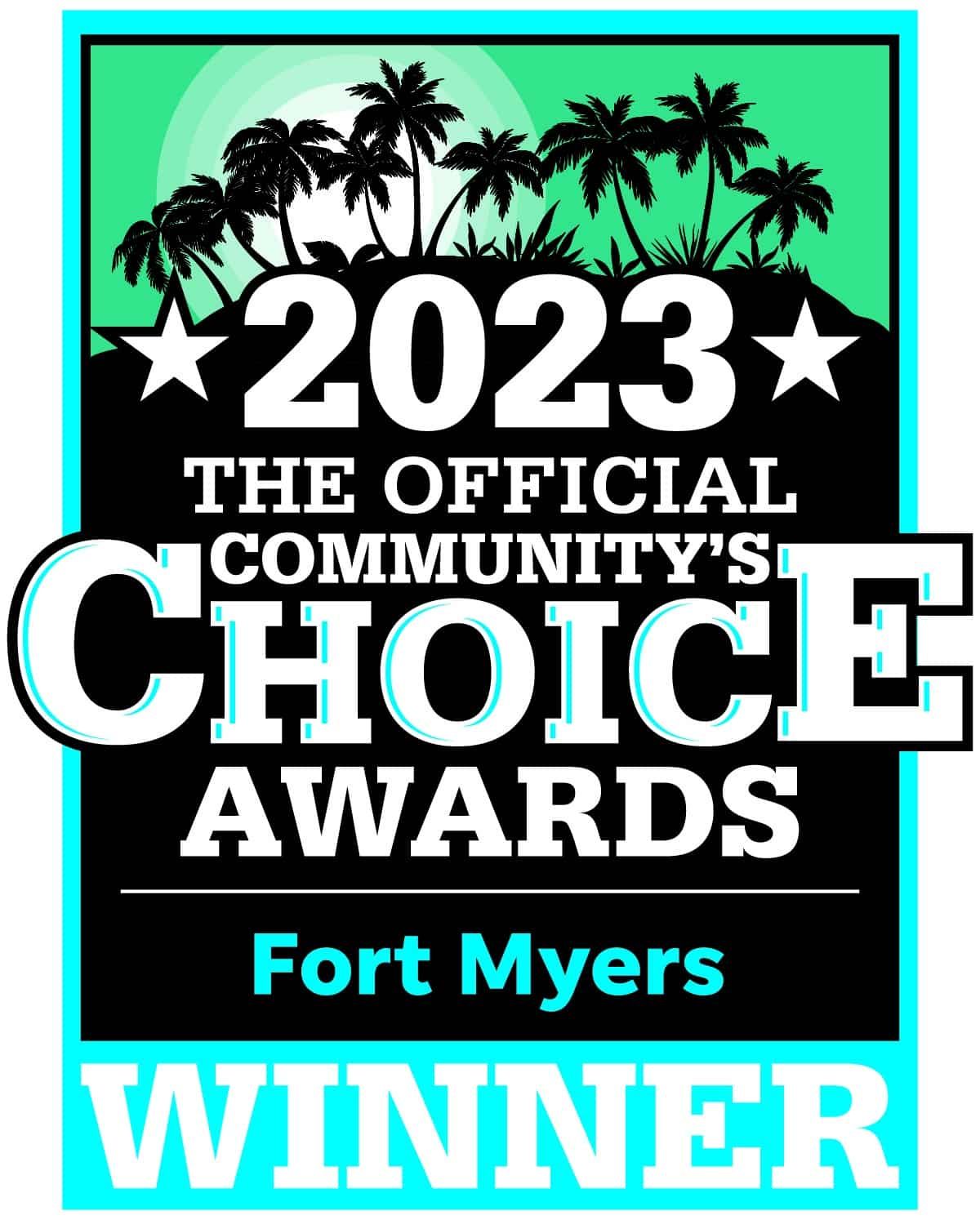 A poster for the community choice awards for fort myers