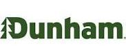 The dunham logo is green and white on a white background.