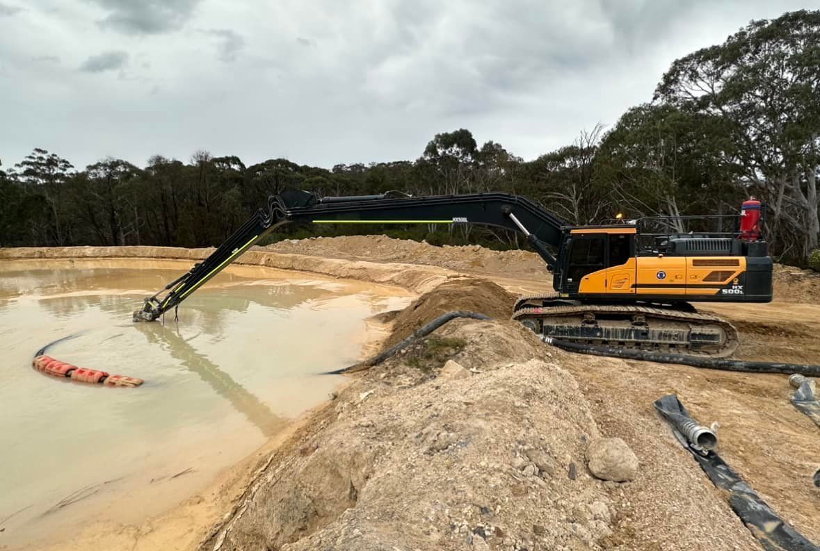 Dam dredging and earthworks