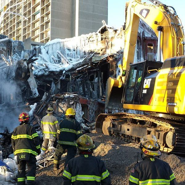 An image depicting a building demolition in Phoenix, AZ