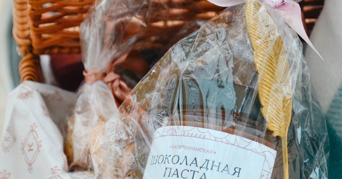 A close up of a bag of food in a basket.
