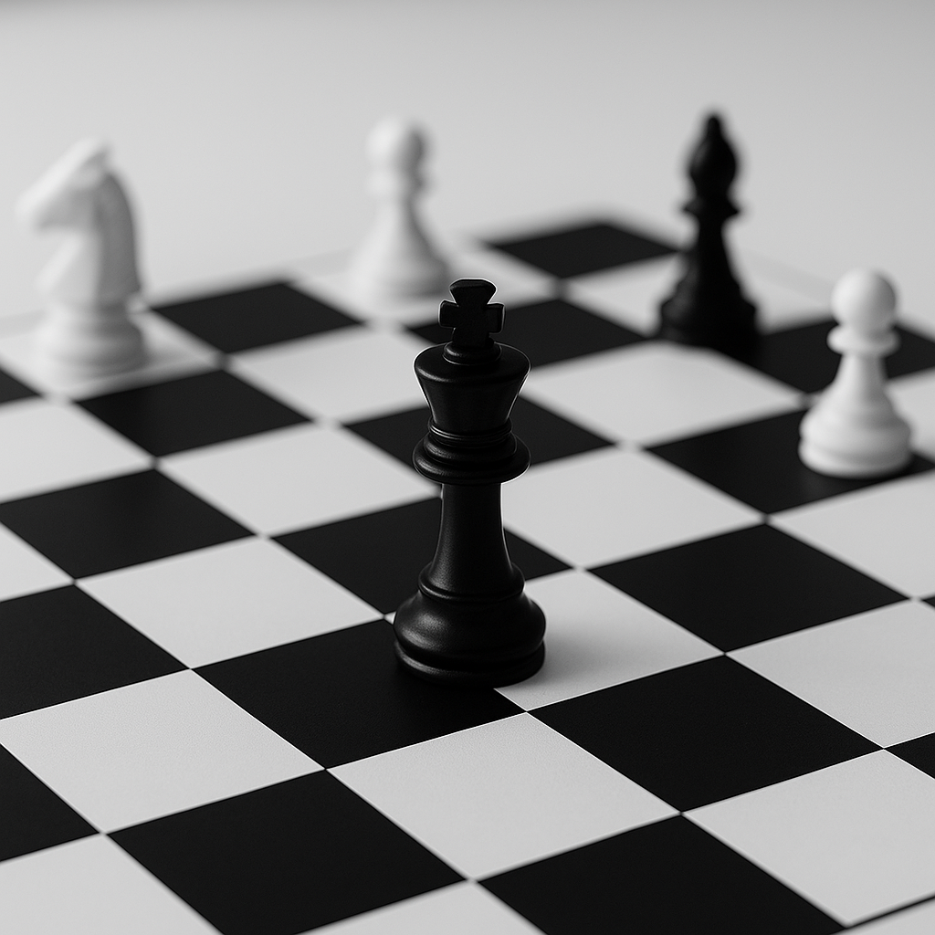 Black and white chess board