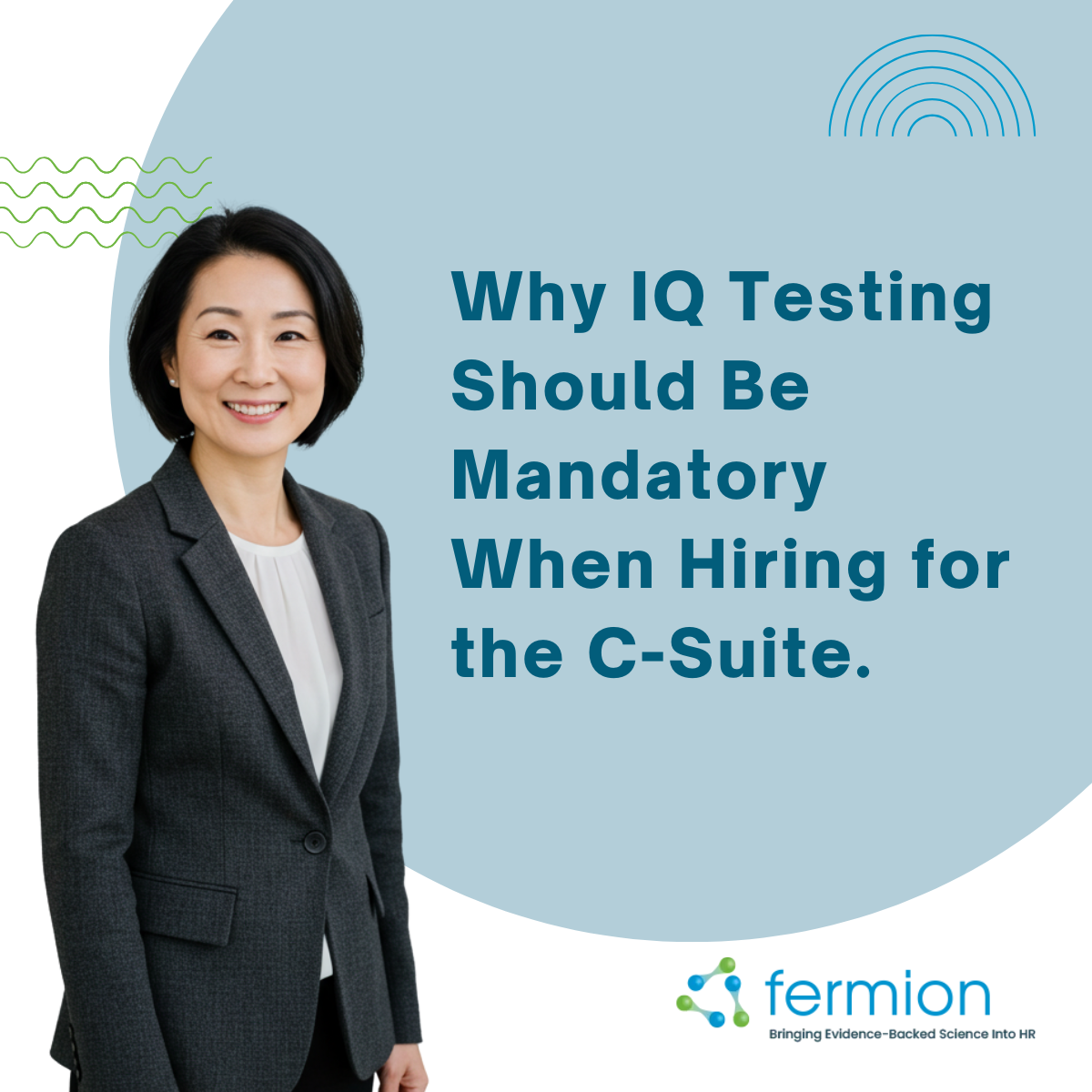 A lady dressed as a C-Suite executive.