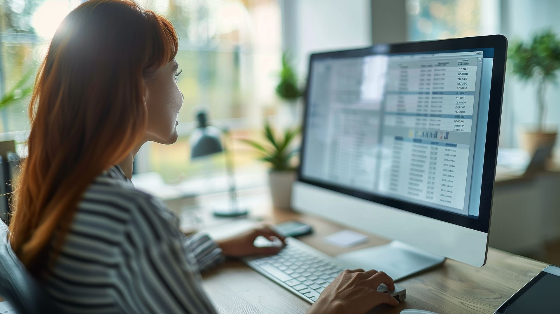 Women sitting in front of computer.