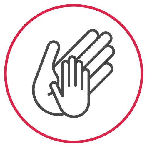 Icon Hand auf Hand