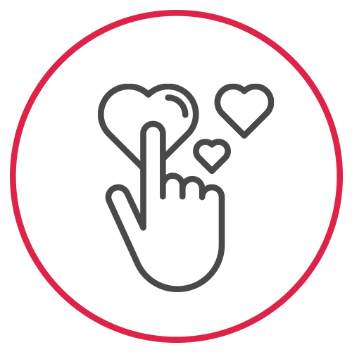 Icon Finger und Herzen