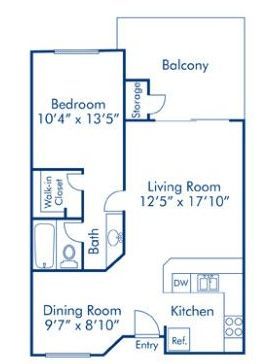 a floor plan of a bedroom , living room , dining room , and balcony .