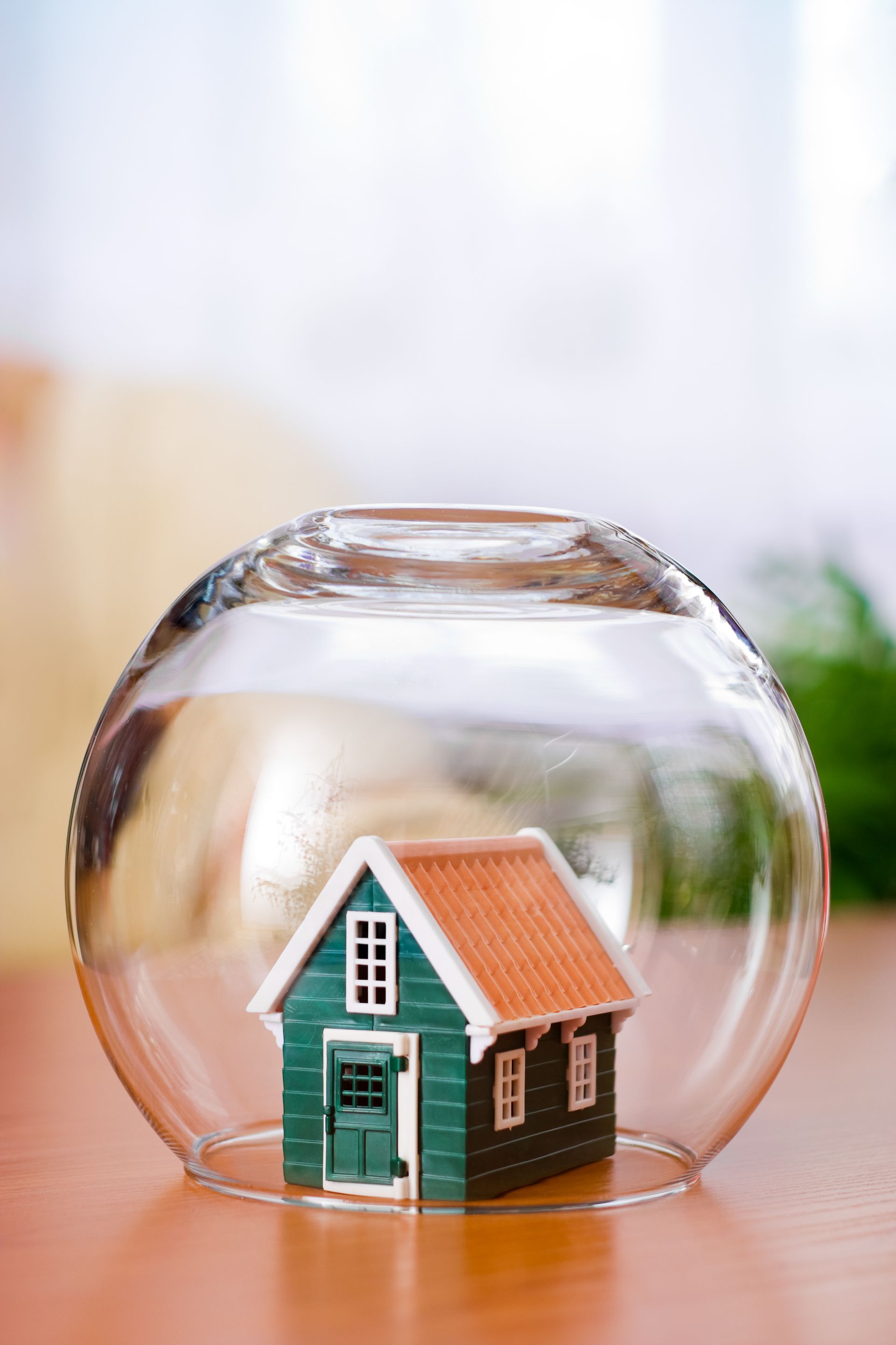 House in glass bubble