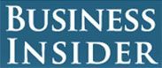 The logo for business insider is blue and white.