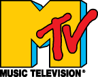 The logo for mtv music television is yellow and red.