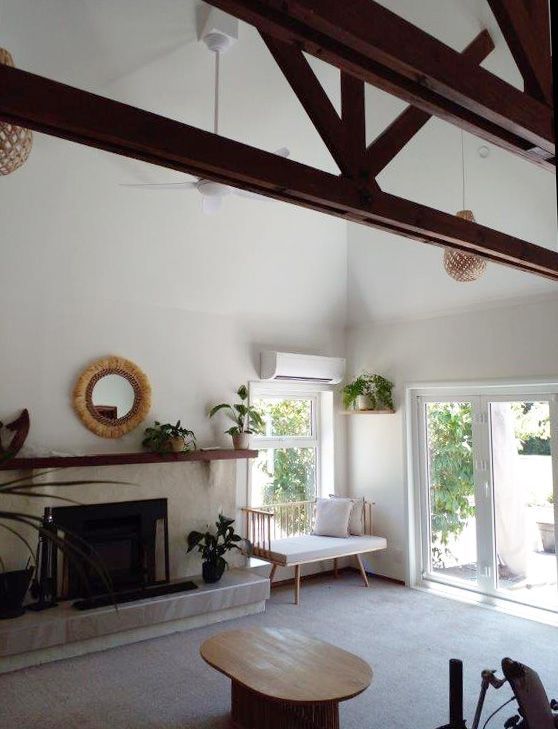 boho style open plan living area