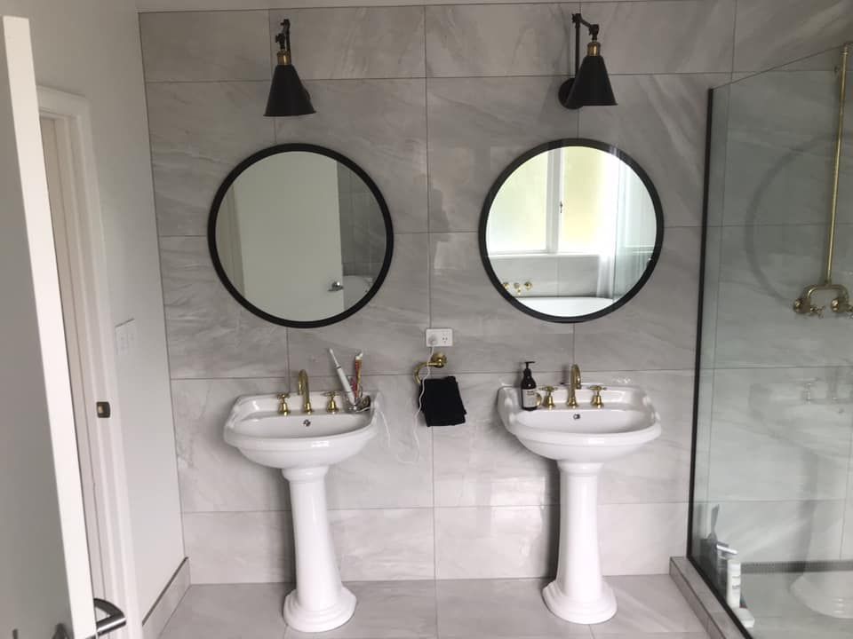 double pedestal bathroom basins