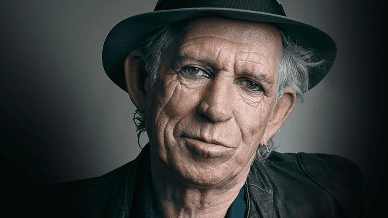 Rolling Stones' guitarist Keith Richards at home
