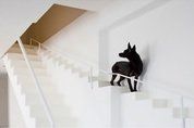 the dog even has its own staircase in this house