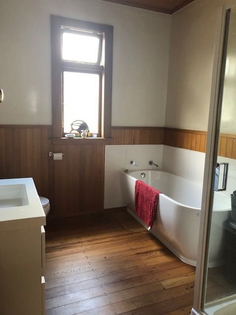 timber wainscotted bathroom renovation