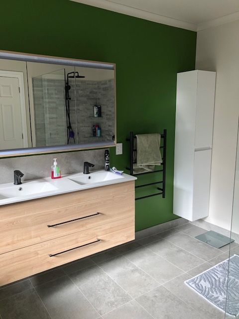 zesty green bathroom renovation