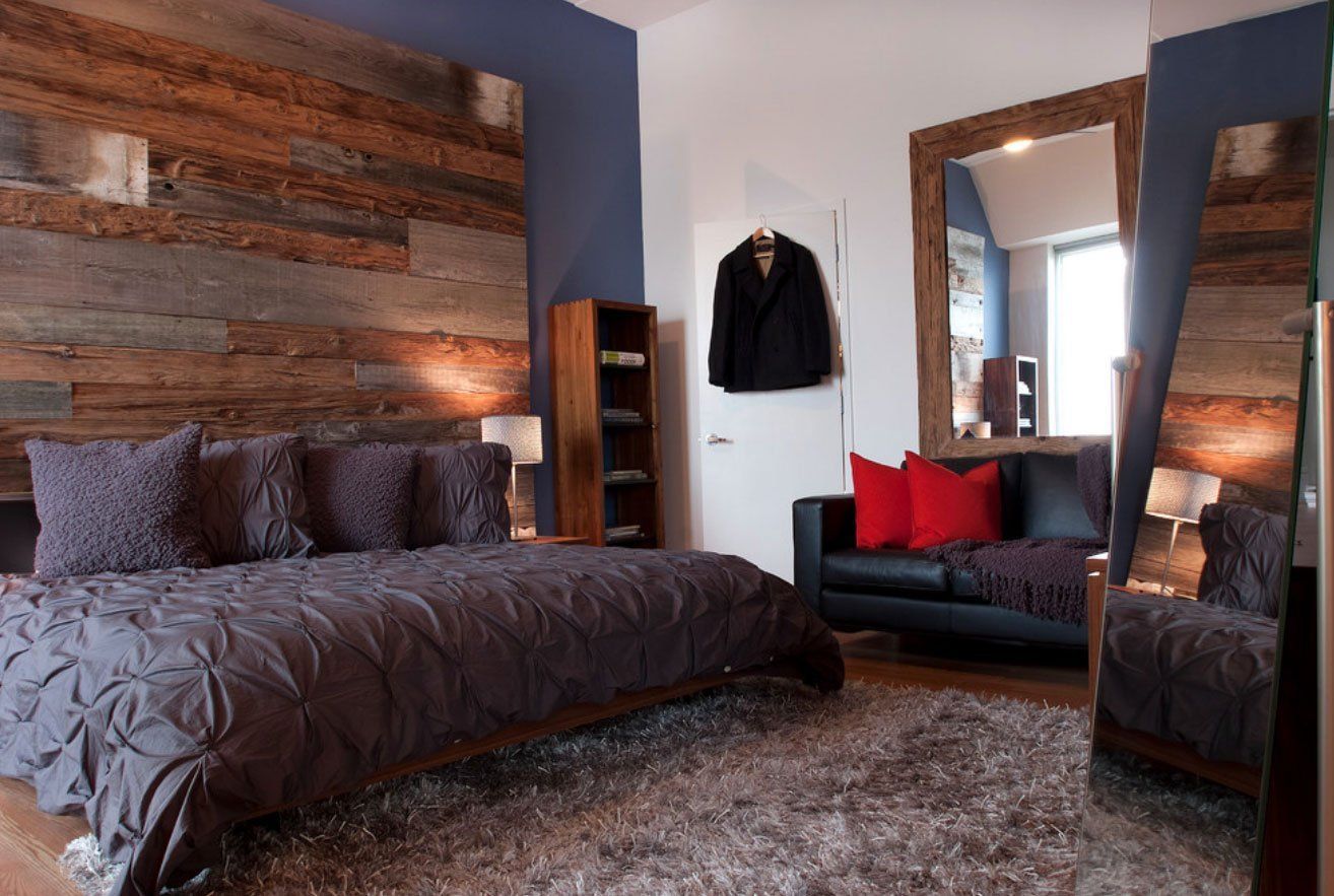 Reclaimed timber in the bedroom