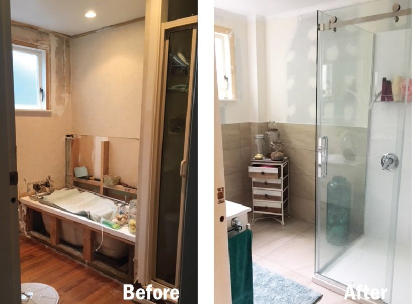Bath removal adds more space