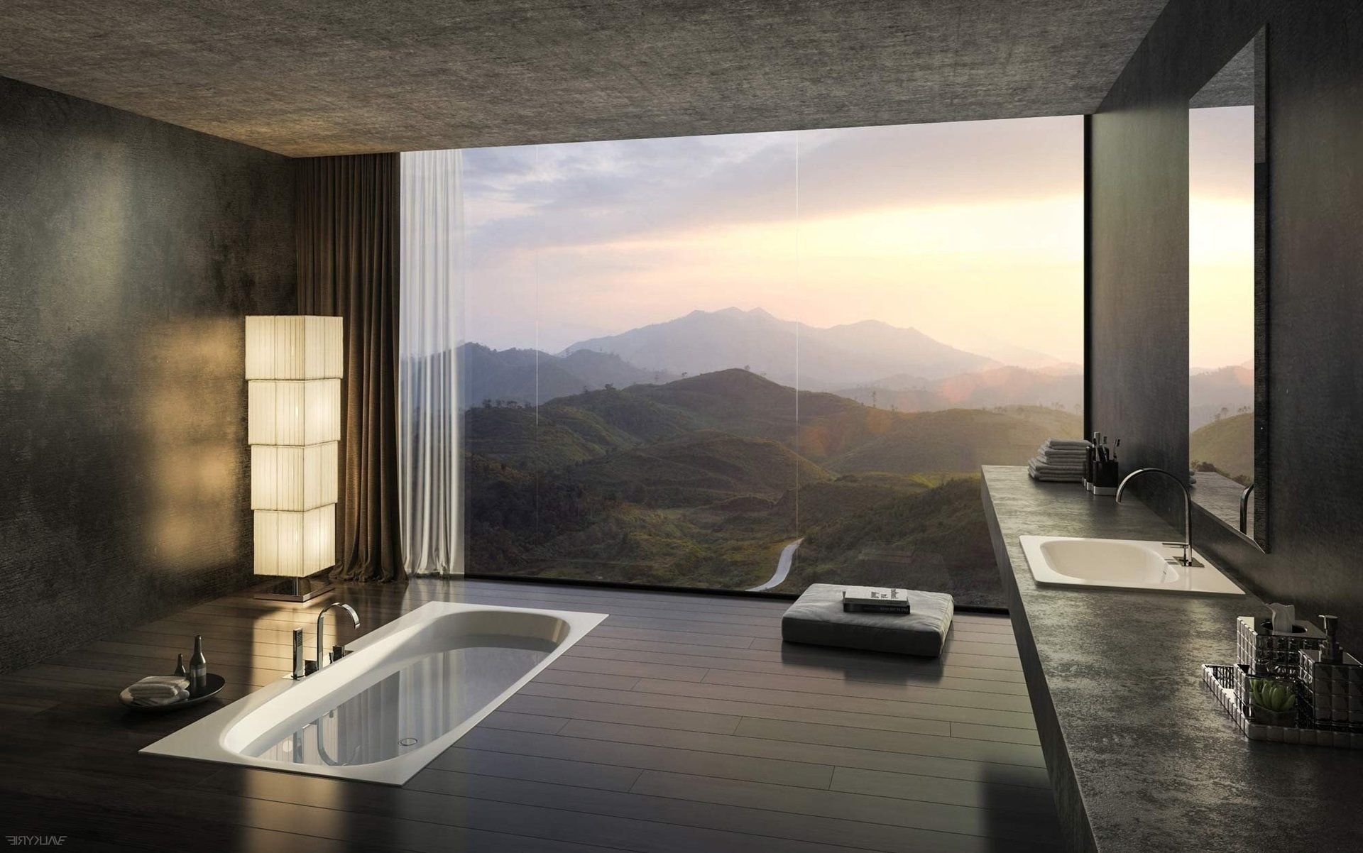 Beautiful bathroom with a view