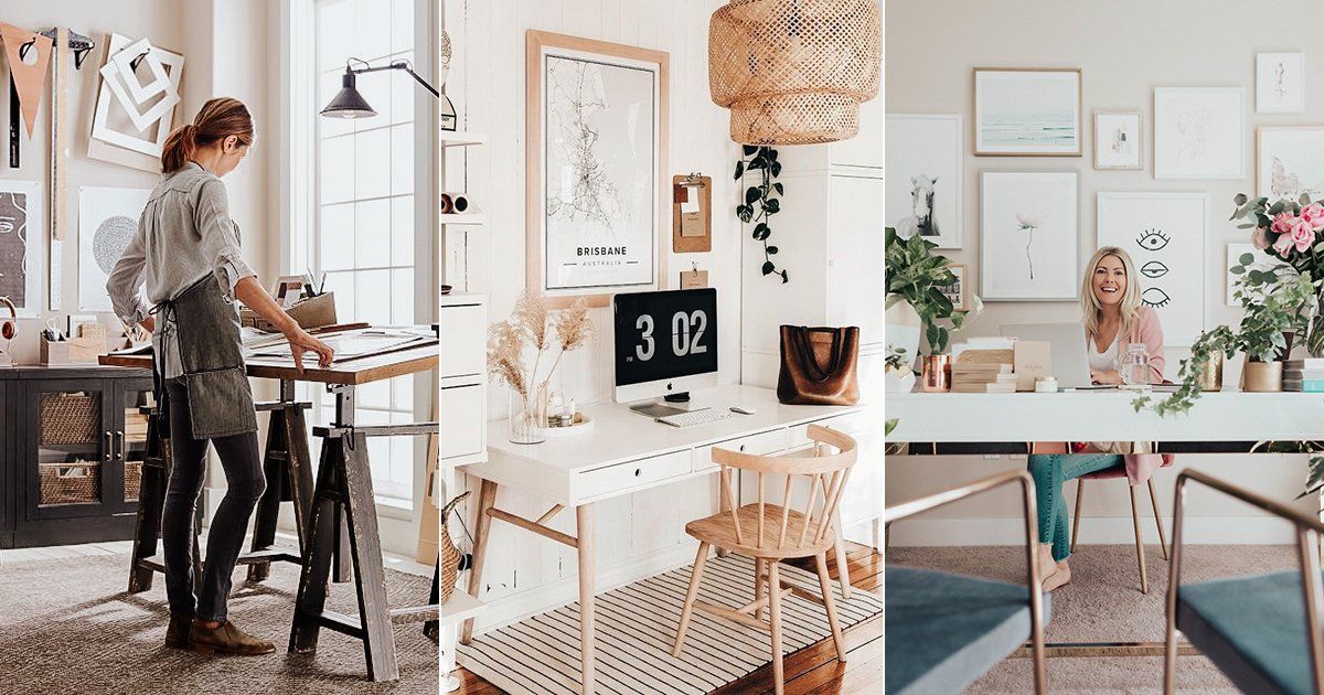 bright nordic style home office decor