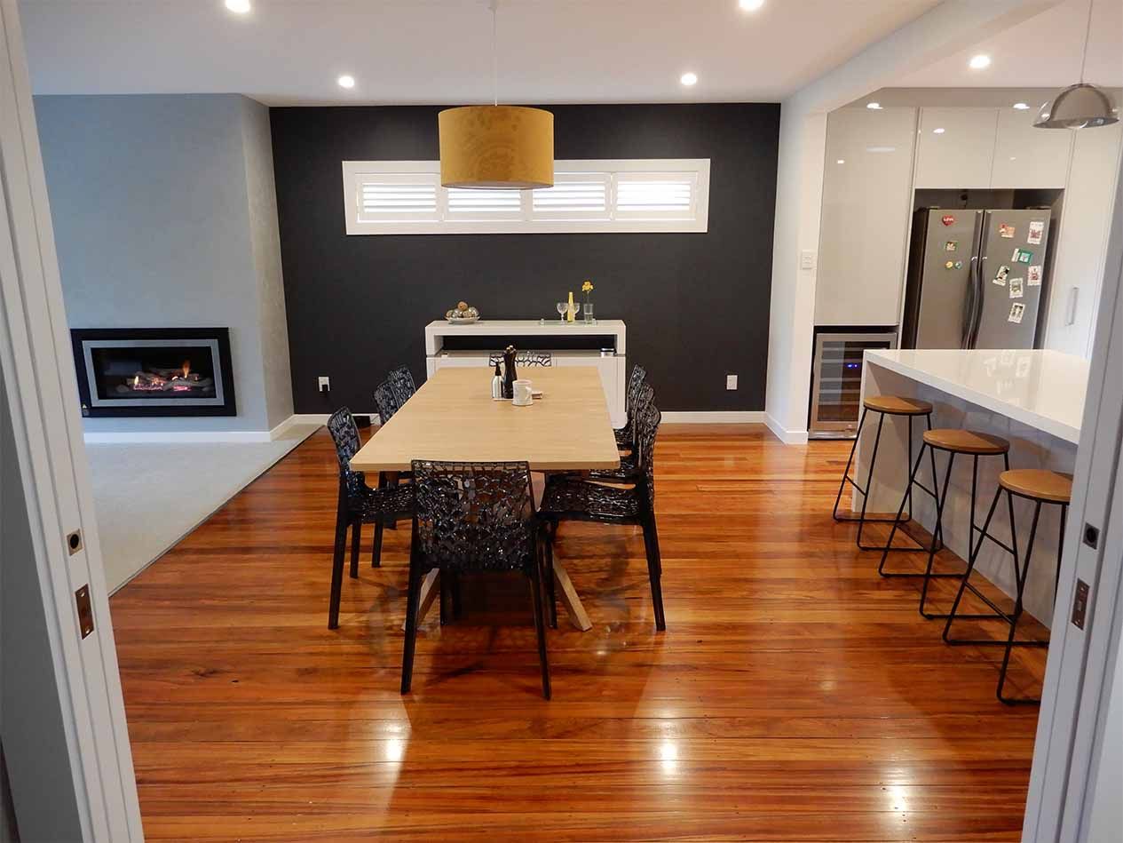 dining area with large table setting