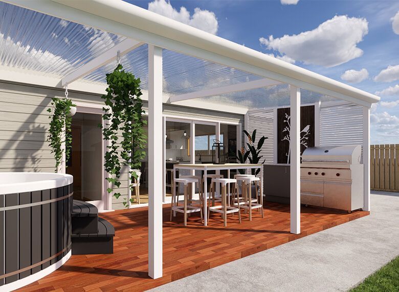 create your dream outdoor area with spa and bbq