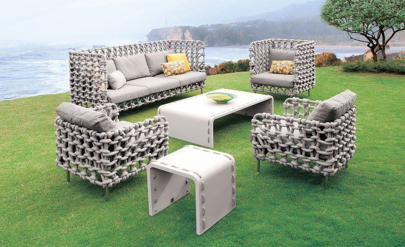 Outdoor furniture by the sea