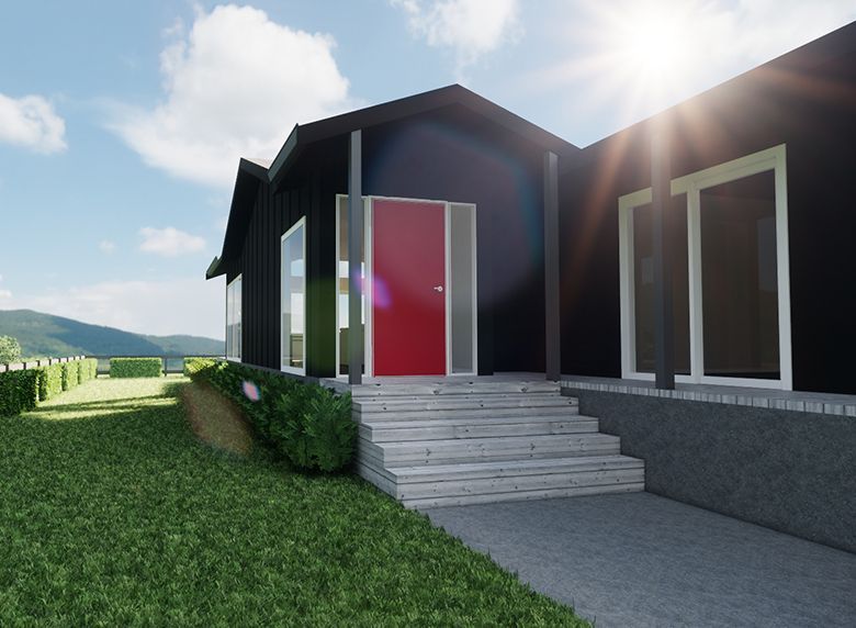 new home cladding with feature front door