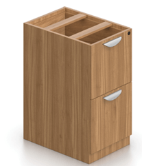 A wooden cabinet with two drawers on a white background.